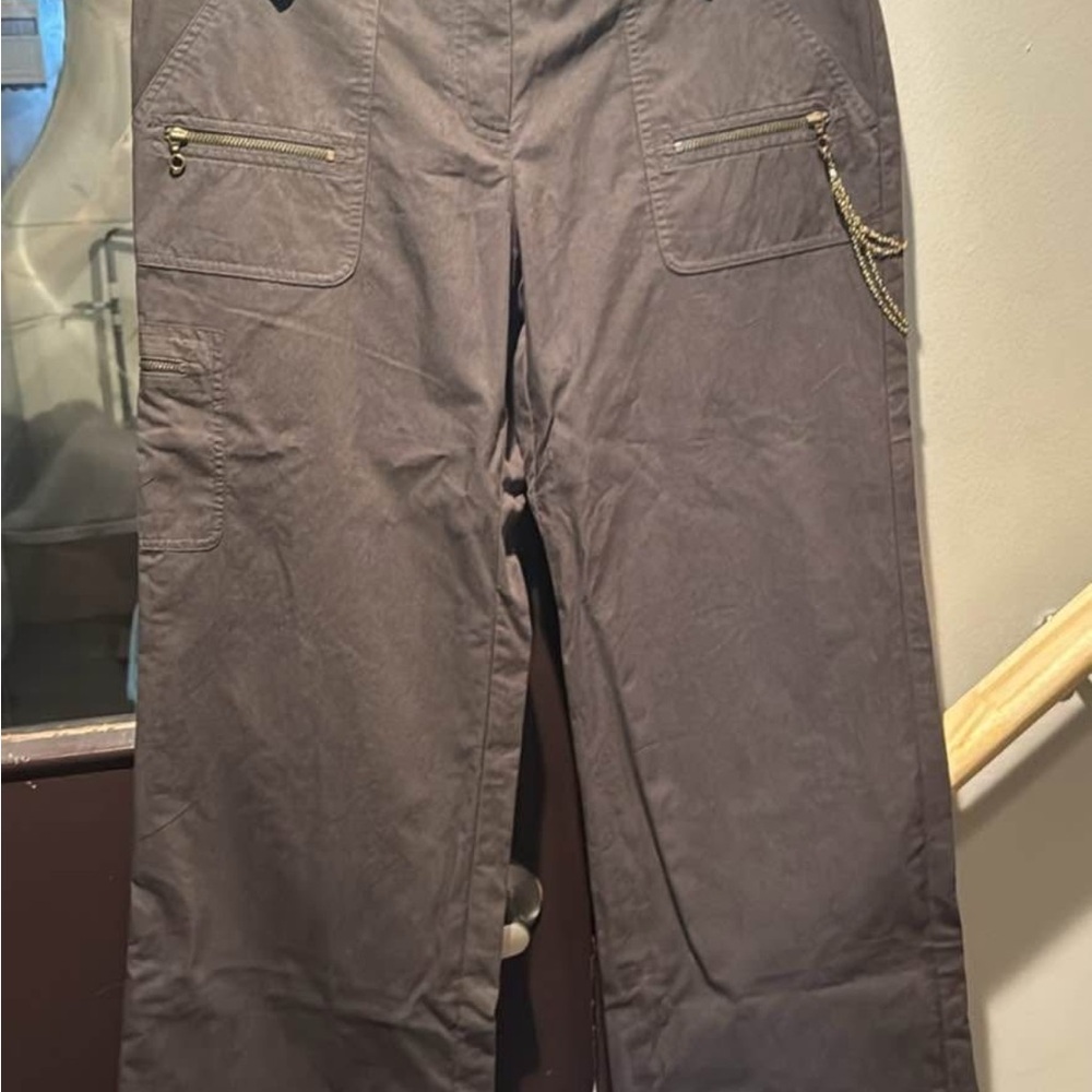 Laundry By Shelli Segal Gray Wide Leg Pants Relaxed Fit
